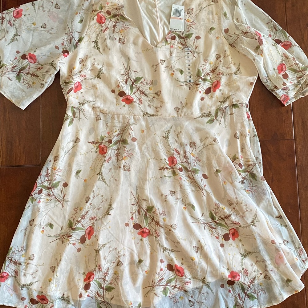 NWT Floral Dress - Collection By Bobeau - Picture 5 of 10